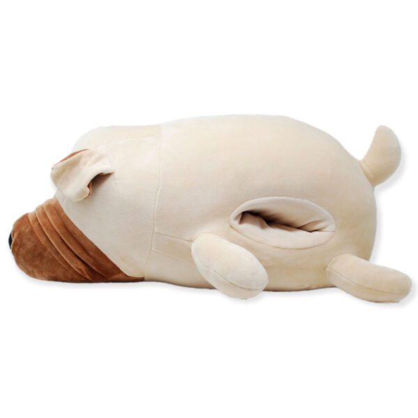 Peluche de perro beige de costado