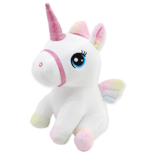 Unicornio de peluche blanco