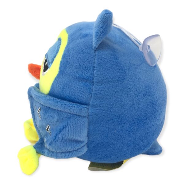 buho de peluche azul con amarillo 3