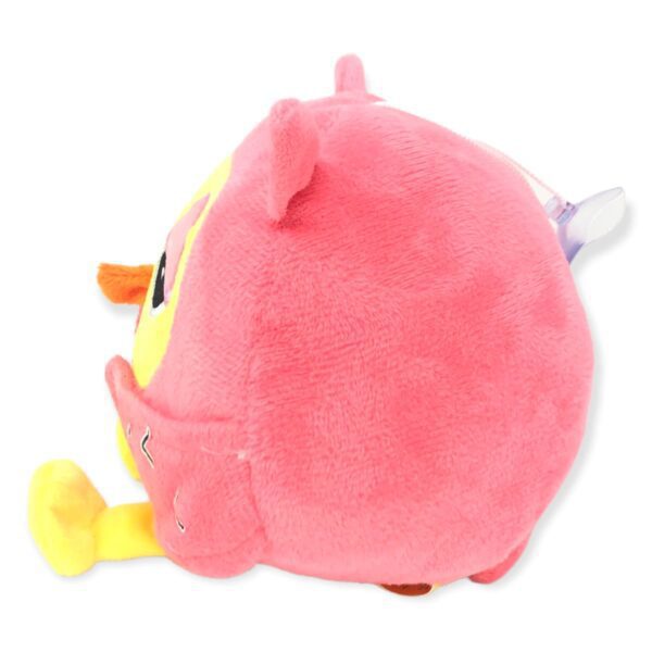 buho de peluche rosa con amarillo 3