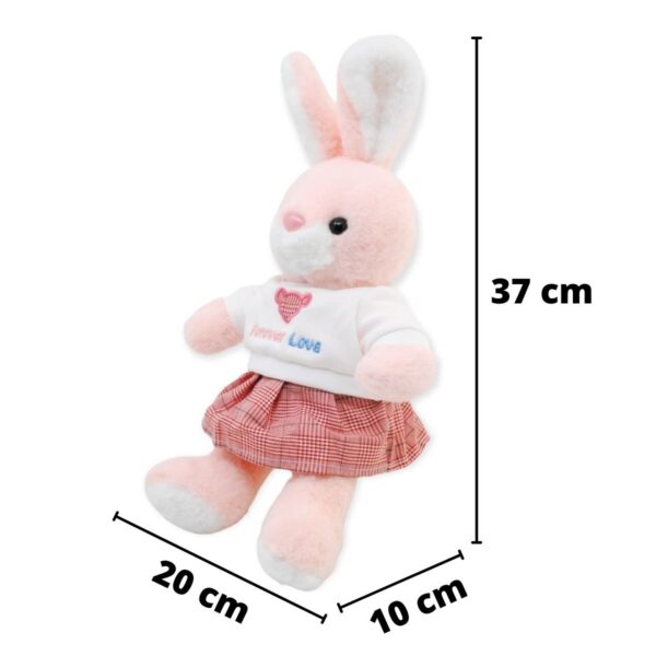 coneja de peluche rosa playera blanca 2