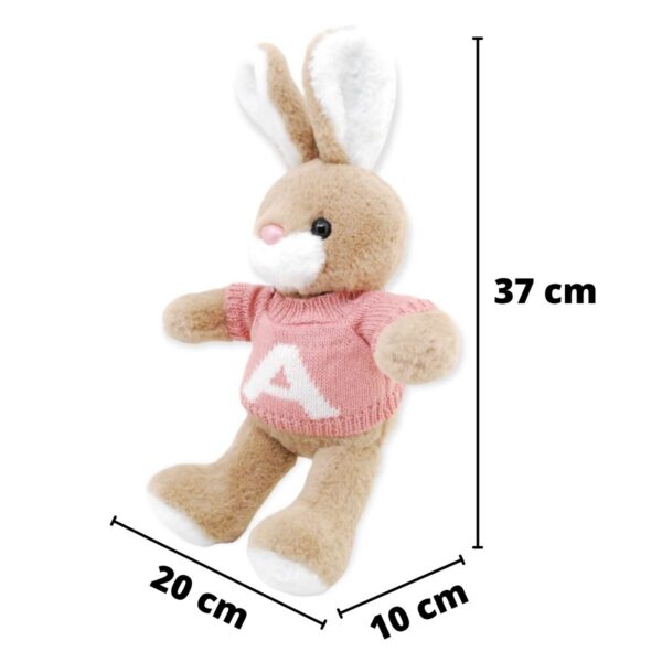 conejo de peluche café sueter rosa 2