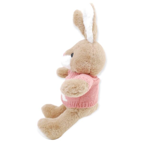 conejo de peluche café sueter rosa 3