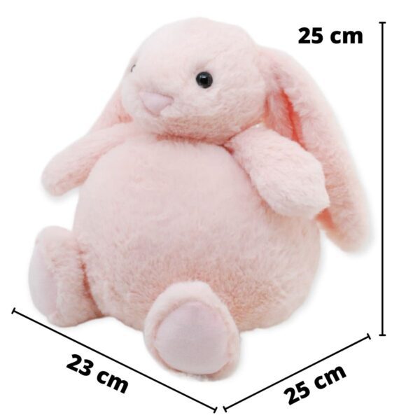 conejo de peluche gordito color rosa 2