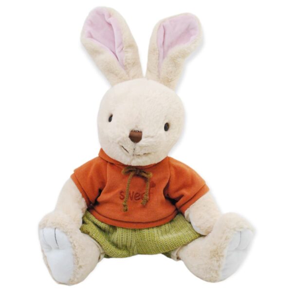 conejo de peluche grande sueter naranja