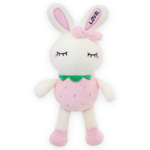 conejo de peluche playera fresa