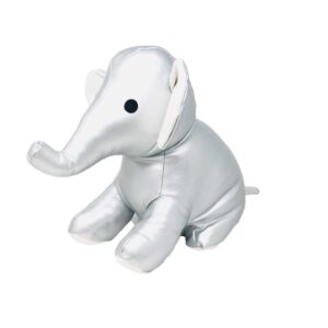 elefante de peluche color metalico