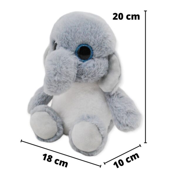 elefante de peluche con ojos azules 2