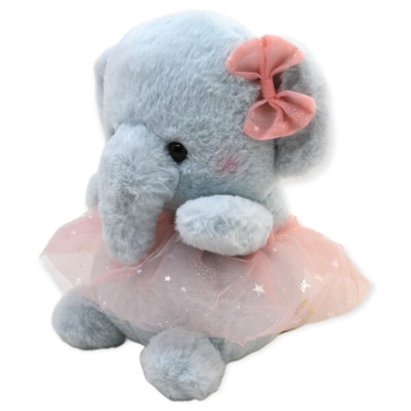 elefante de peluche con vestido rosa 2