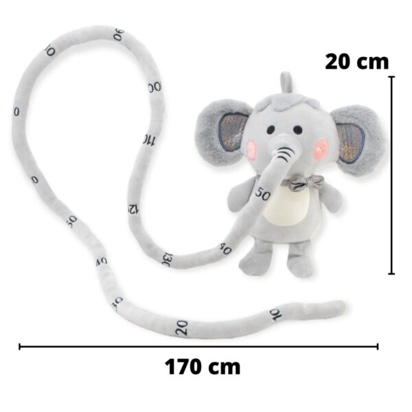 elefante de peluche para medir