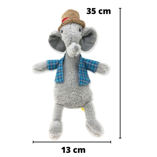 elefante rato de peluche camisa azul 2