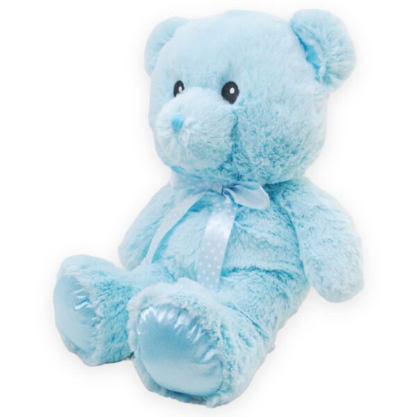 oso de peluche azul grande con moño 2