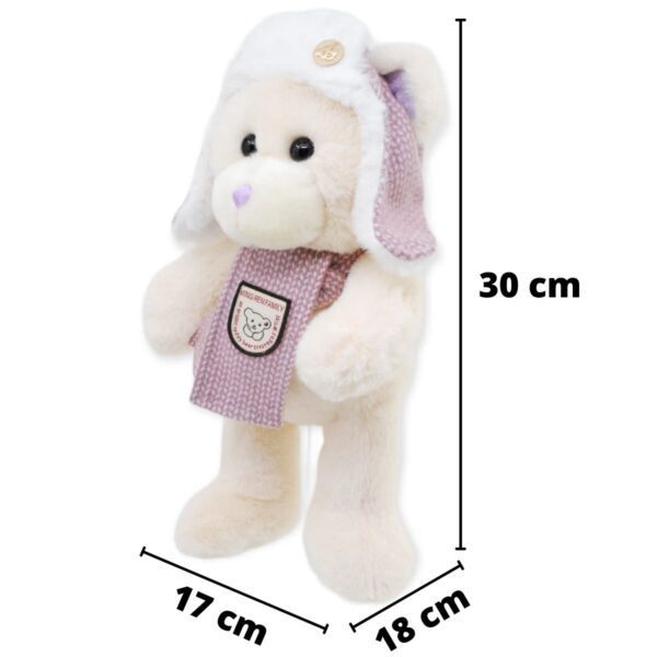 oso de peluche beige con gorro y bufanda 2