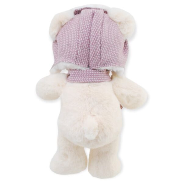 oso de peluche beige con gorro y bufanda 4