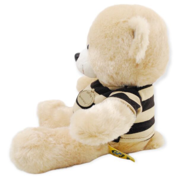 oso de peluche beige playera negra 3