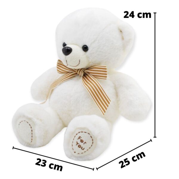 oso de peluche blanco moño beige 2