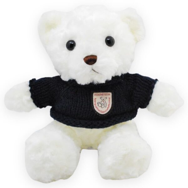 oso de peluche blanco sueter negro 2