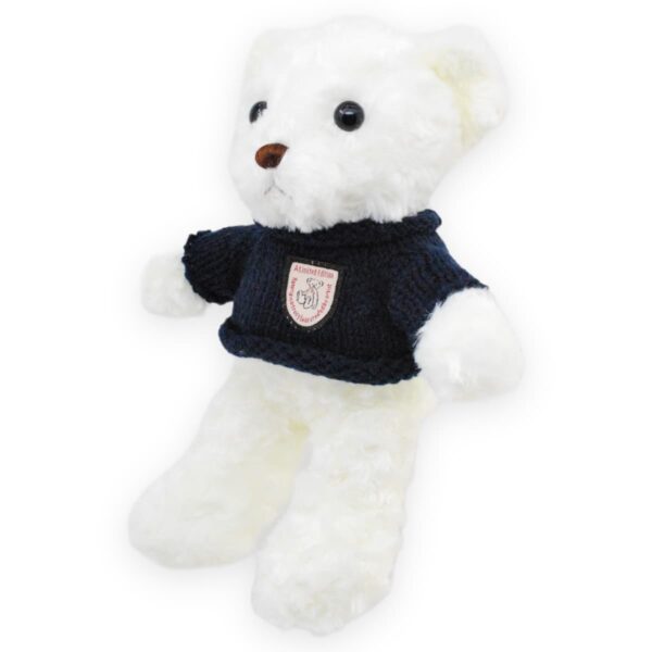 oso de peluche blanco sueter negro 3