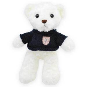 oso de peluche blanco sueter negro