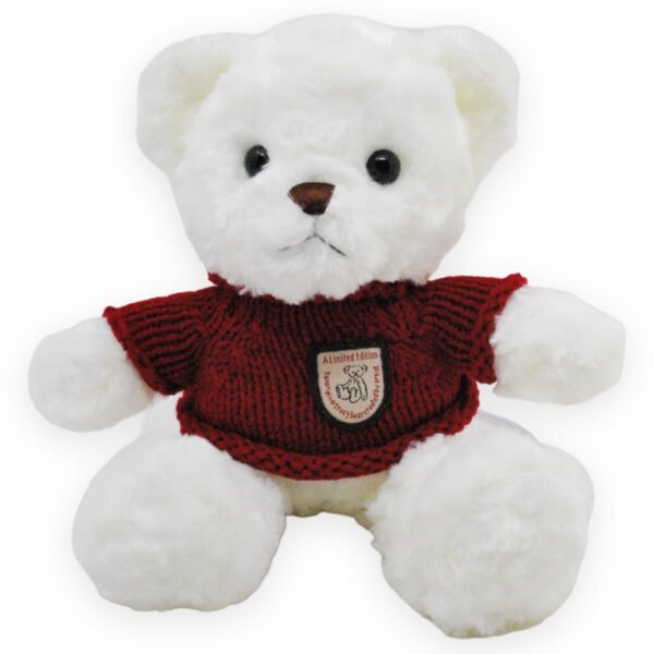 oso de peluche blanco sueter rojo 2