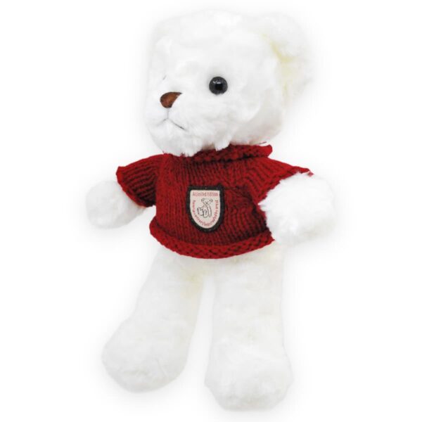 oso de peluche blanco sueter rojo 3