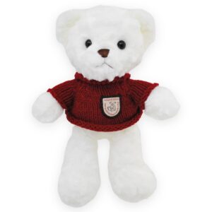 oso de peluche blanco sueter rojo