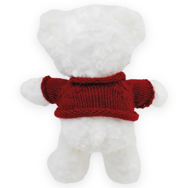 oso de peluche blanco sueter rojo 4