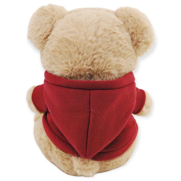 oso de peluche café sudadera roja 4