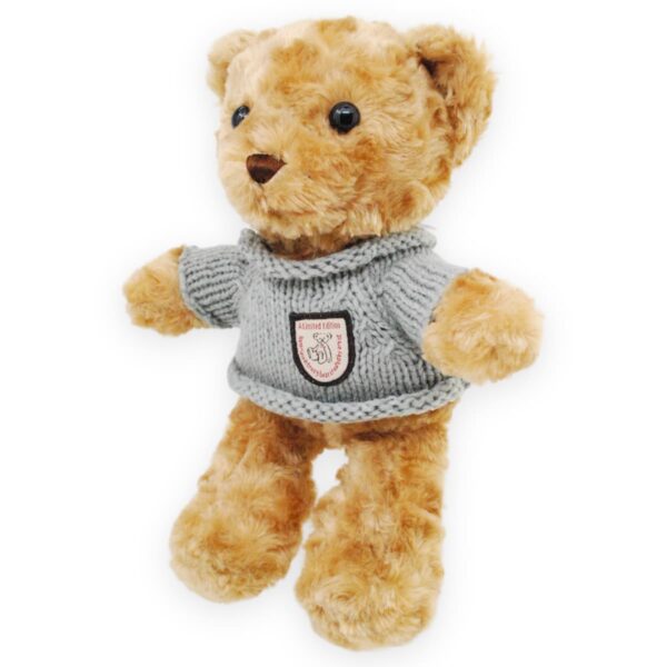 oso de peluche cafe sueter gris 2