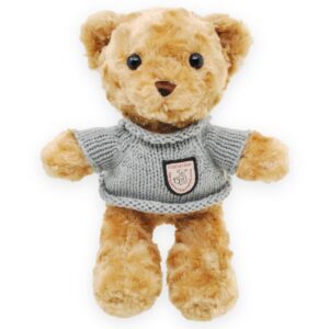 oso de peluche cafe sueter gris