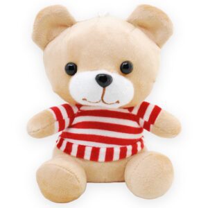 oso de peluche café sueter rayado