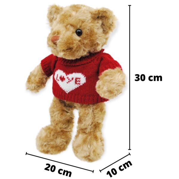 oso de peluche café sueter rojo 2