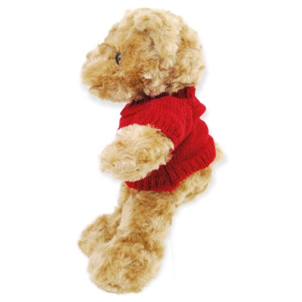 oso de peluche café sueter rojo 3