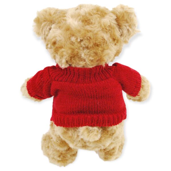 oso de peluche café sueter rojo 4