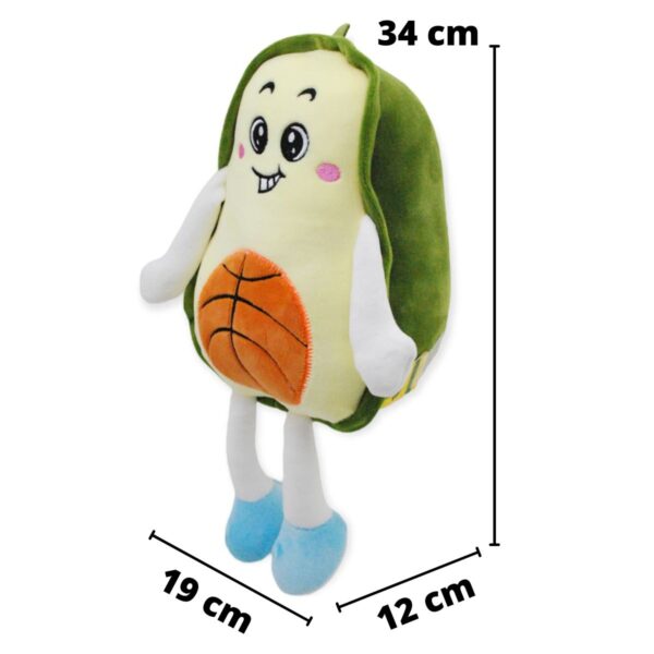 peluche de aguacate con balon de basquetbol medidas