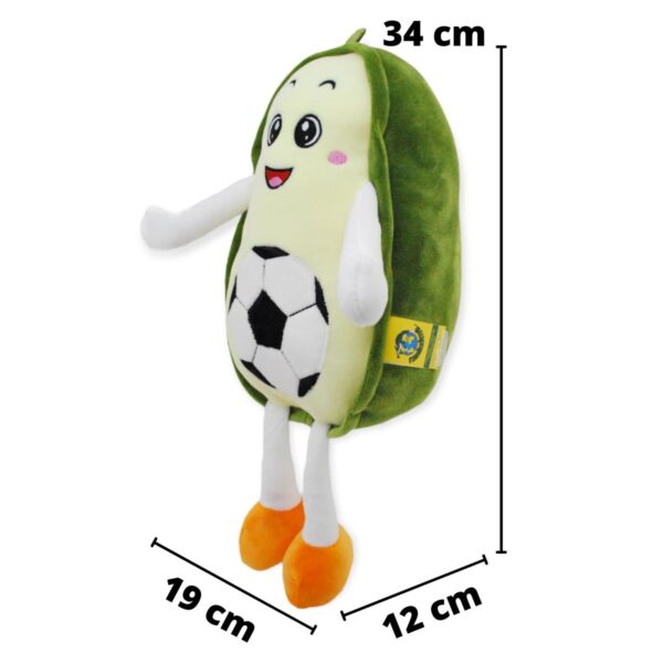 peluche de aguacate con balon de futbol medidas