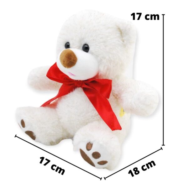 peluche de oso blanco moño rojo 2