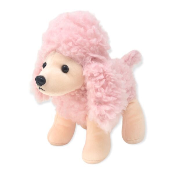 peluche de perro poodle rosa