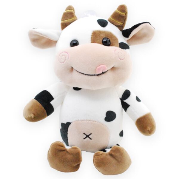 peluche de vaca blanca con café 2