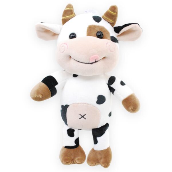 peluche de vaca blanca con café