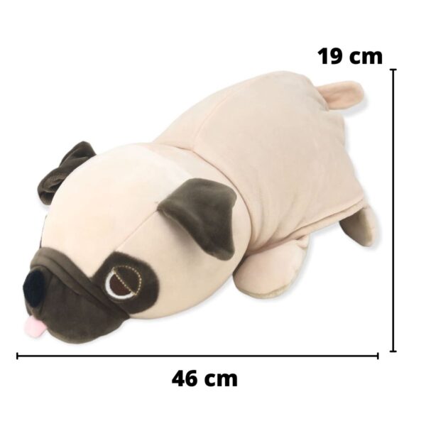 peluche de pug beige medidas