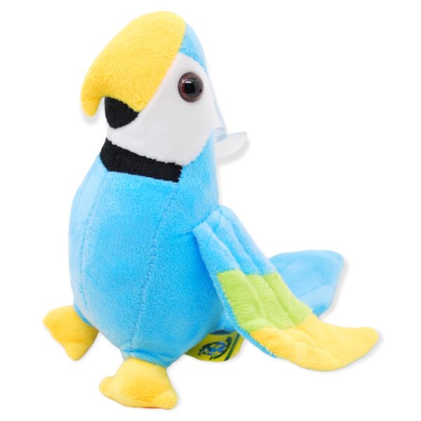 perico de peluche azul