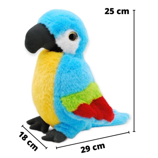 perico de peluche azul con sonido 2