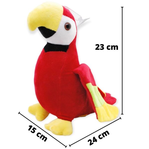 perico de peluche rojo 2