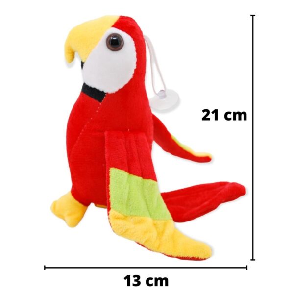 perico de peluche rojo 21 cm 2