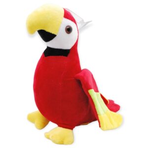 perico de peluche rojo 23 cm