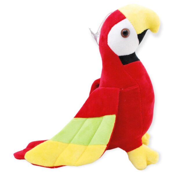 perico de peluche rojo 23 cm 4