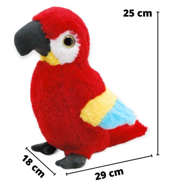 perico de peluche rojo con sonido 2