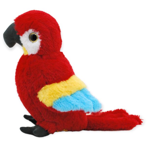 perico de peluche rojo con sonido 3