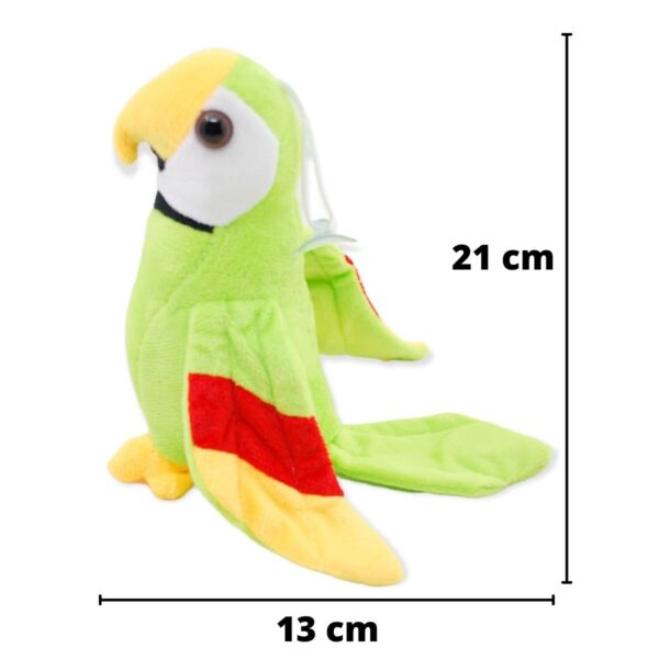 perico de peluche verde 21 cm 2